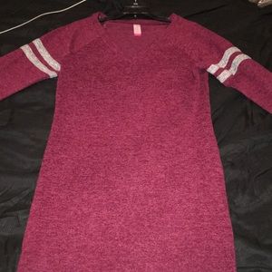 No Boundaries Burgundy Long Sleeve Dress